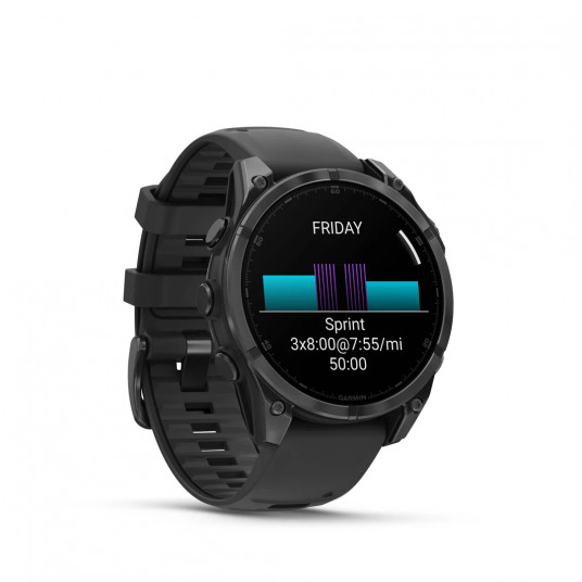 Viedais pulkstenis Garmin Fenix 8 AMOLED 47mm Slate Gray Steel/Black Band 010-02904-00