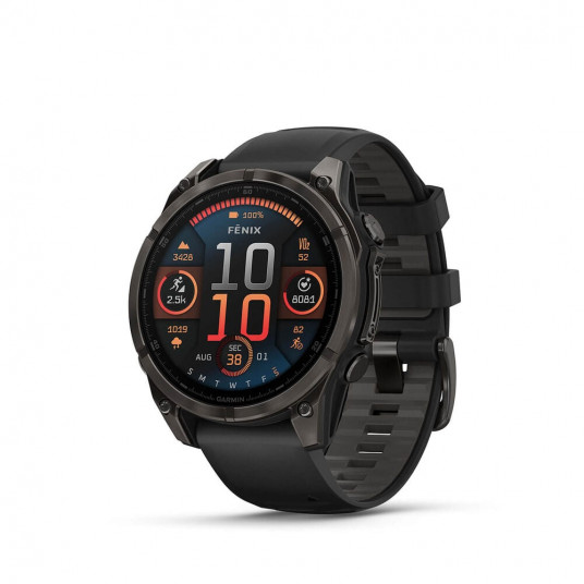 Viedais pulkstenis Garmin Fenix 8 AMOLED Sapphire 47mm Carbon Grey DLC Titanium/Black Pebble Grey 010-02904-21
