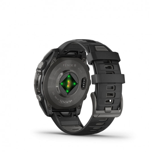 Viedais pulkstenis Garmin Fenix 8 AMOLED Sapphire 47mm Carbon Grey DLC Titanium/Black Pebble Grey 010-02904-21