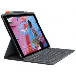 Logitech Slim Folio Bluetooth tastatūra un Schutzhülle iPad 7./8. Greja paaudze