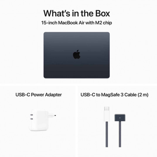 Dators Apple MacBook Air 15,3" Apple M2 8C, RAM 16GB, SSD 256GB, Mac OS, Midnight MQKW3ZE/A/R1