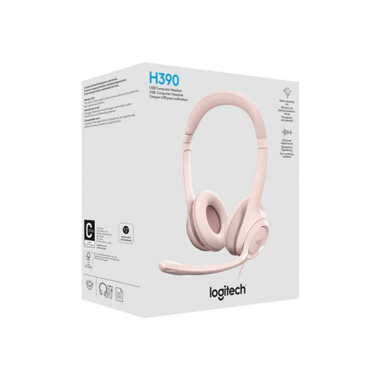Austiņas Logitech H390 Pink
