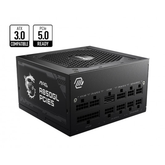 Barošanas avots|MSI|850 W|Efektivitāte 80 PLUS GOLD|PFC Active|MAGA850GLPCIE5