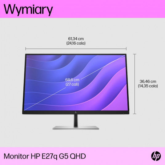 HP E27q G5 datora monitors 68,6 cm (27 collas) 2560 x 1440 pikseļi Quad HD LCD melns, sudrabs