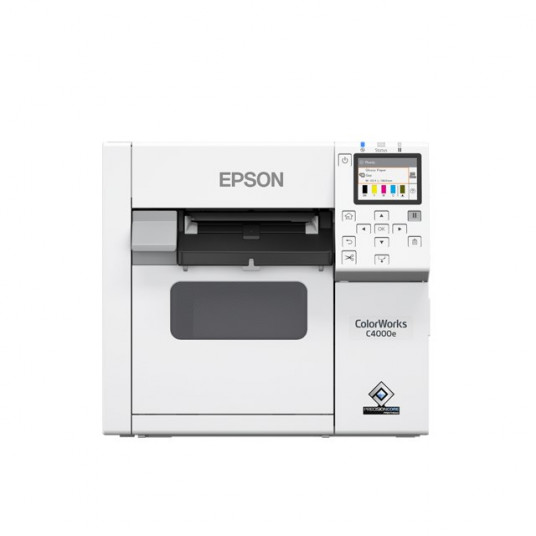 ET Epson CW-C4000e (bk) Desktop-Farbetikettendrucker ar glängener Schwarztinte