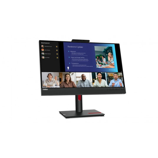 61 cm/24 collu (1920 x 1080) Lenovo ThinkVision T24v-30 16:9 FHD IPS 75Hz 4ms HDMI VGA DP skaļrunis tīmekļa kamera, melna