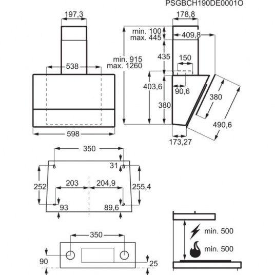 Electrolux LFV616K Sienas melns 700 m³/h A