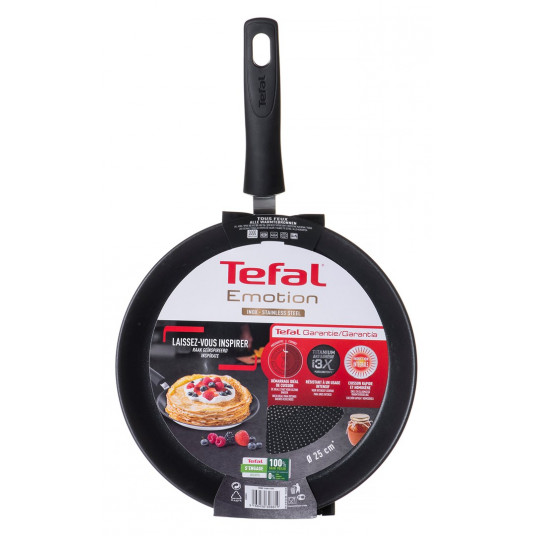 Pankūku panna TEFAL Emotion E30038 25 cm Melna, Pelēka
