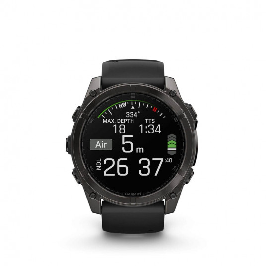 Viedais pulkstenis Garmin Fenix 8 AMOLED Sapphire 51mm Carbon Grey DLC Titanium/Black Pebble Grey 010-02905-21