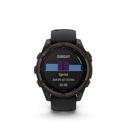 Viedais pulkstenis Garmin Fenix 8 Solar Sapphire 47mm Carbon Grey DLC Titanium/Black Pebble Gray 010-02906-11