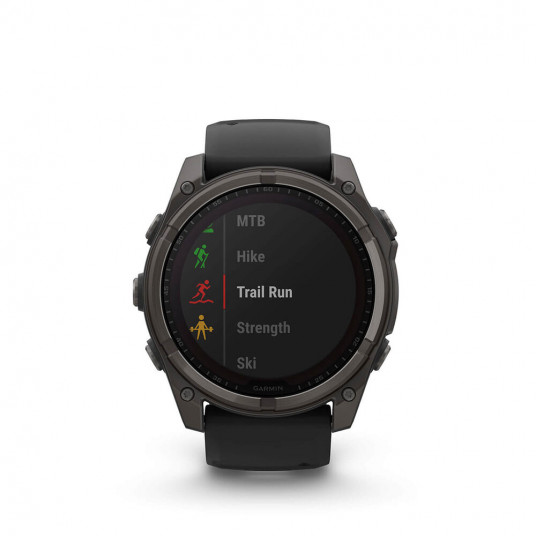 Viedais pulkstenis Garmin Fenix 8 Solar Sapphire 51mm Carbon Grey DLC Titanium/Black Pebble Gray 010-02907-11