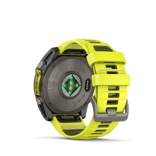 Viedais pulkstenis Garmin Fenix 8 Solar Sapphire 51mm Titanium/Amp Yellow & Graphite 010-02907-21