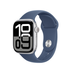 Viedpulkstenis Apple Watch Series 10 GPS 42mm Silver Aluminium Case with Denim Sport Band - M/L