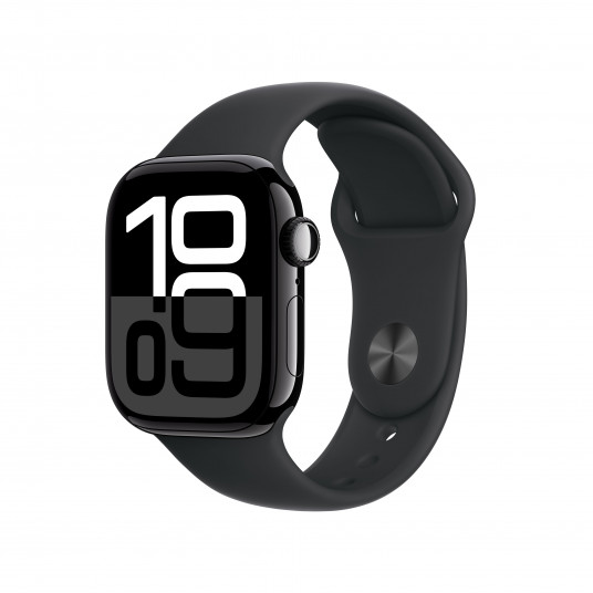 Viedpulkstenis Apple Watch Series 10 GPS 42mm Jet Black Aluminium Case with Black Sport Band - S/M