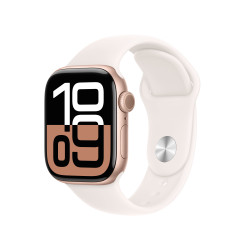 Viedpulkstenis Apple Watch Series 10 GPS 42mm Rose Gold Aluminium Case with Light Blush Sport Band - M/L