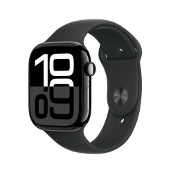 Viedpulkstenis Apple Watch Series 10 GPS 46mm Jet Black Aluminium Case with Black Sport Band - M/L