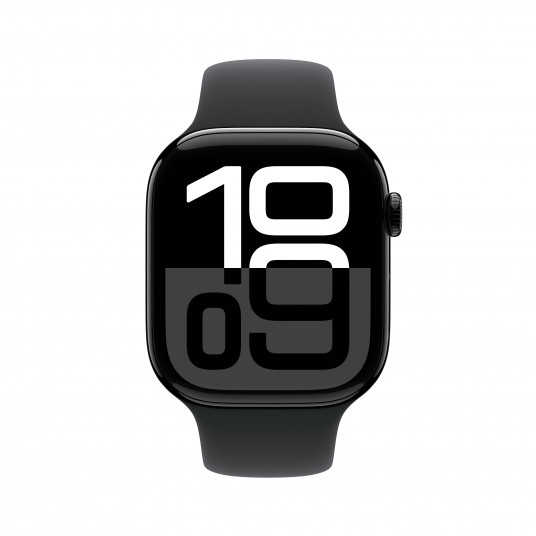 Viedpulkstenis Apple Watch Series 10 GPS 46mm Jet Black Aluminium Case with Black Sport Band - M/L