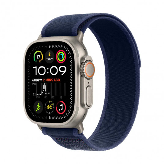 Viedpulkstenis Apple Watch Ultra 2 GPS + Cellular 49mm Natural Titanium Case with Blue Trail Loop - S/M