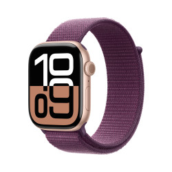 Viedpulkstenis Apple Watch Series 10 GPS 46mm Rose Gold Aluminium Case with Plum Sport Loop