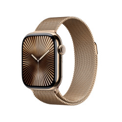 Viedpulkstenis Apple Watch Series 10 GPS + Cellular 42mm Gold Titanium Case with Gold Milanese Loop