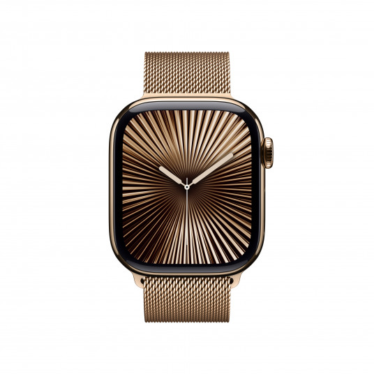 Viedpulkstenis Apple Watch Series 10 GPS + Cellular 42mm Gold Titanium Case with Gold Milanese Loop