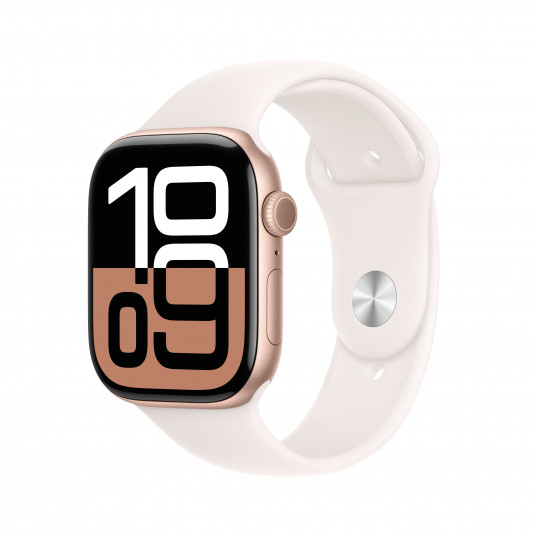 Viedpulkstenis Apple Watch Series 10 GPS + Cellular 46mm Rose Gold Aluminium Case with Light Blush Sport Band - M/L