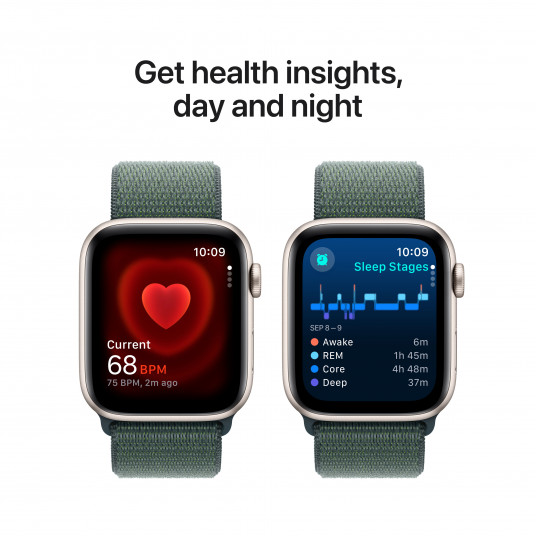 Viedpulkstenis Apple Watch SE GPS 40mm Starlight Aluminium Case with Lake Green Sport Loop