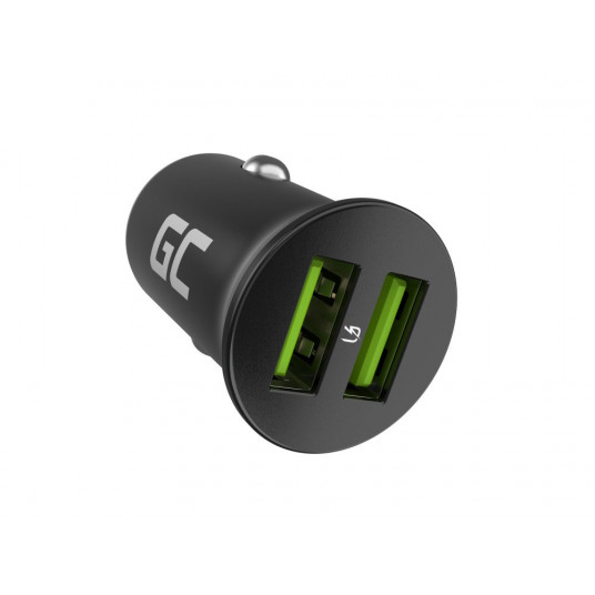 Green Cell GC CADM-GC-36AA - USB-Ladegeraet 36 W 2x USB-A schwarz Lukturis, GPS, Austiņas, Mobilais tālrunis, Navigators, Citi, Pārnēsājamais skaļrunis, Power banka, Viedtālrunis, Viedpulkstenis, Planšetdators, Tālrunis, Universāls melns Aizdedzinātājs Āt