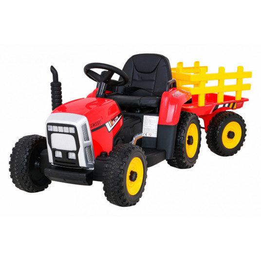 Elektriskais traktors ar Treiler BLOW, sarkans