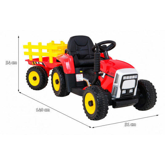 Elektriskais traktors ar Treiler BLOW, sarkans