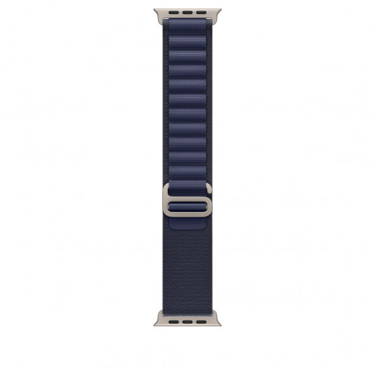 Siksniņa Apple Watch 49mm Navy Alpine Loop - Medium - Natural Titanium Finish