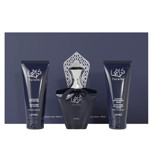 Afnan - Turathi Blue - EDP 90 ml + balzám po holení 100 ml + sprchový gel 100 ml