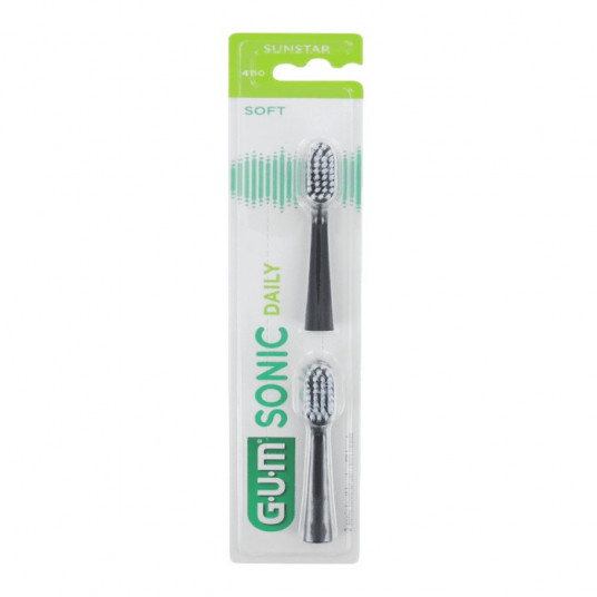 Gum Sonic Daily Refills Black Brush 2u