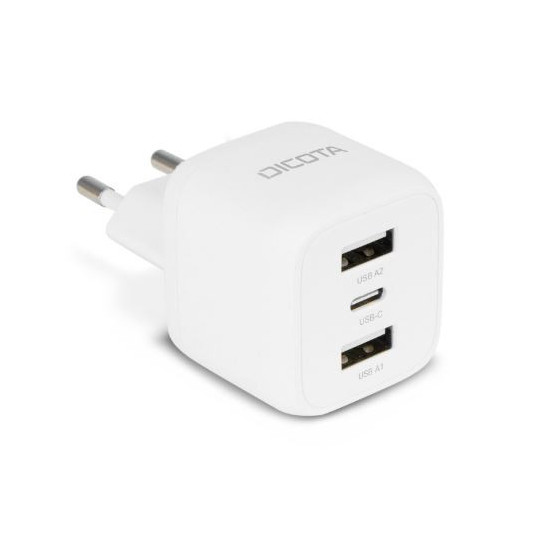 Lādētājs GaN 32W 2xUSB-A 1xUSB-C balts