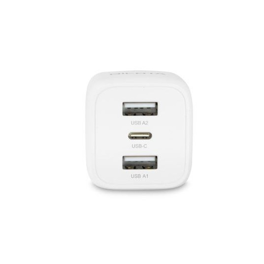 Lādētājs GaN 32W 2xUSB-A 1xUSB-C balts