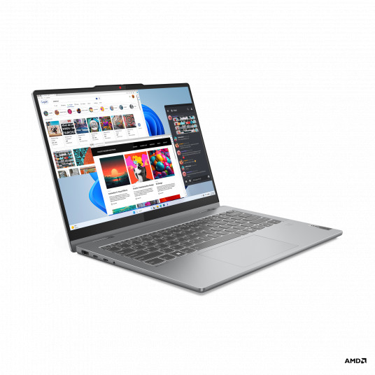 Klēpjdators Lenovo IdeaPad 5 2-in-1 14AHP9, AI-Powered Gaming PC, 14 WUXGA, AMD Ryzen 5, RAM 16GB, 512GB SSD, AMD Radeon 760M Graphics, Windows 11 Home, Luna Grey 83DR0071LT