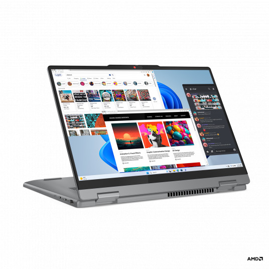 Klēpjdators Lenovo IdeaPad 5 2-in-1 14AHP9, AI-Powered Gaming PC, 14 WUXGA, AMD Ryzen 5, RAM 16GB, 512GB SSD, AMD Radeon 760M Graphics, Windows 11 Home, Luna Grey 83DR0071LT