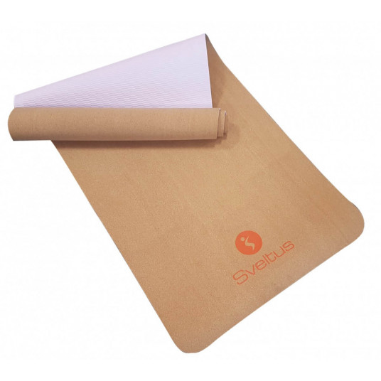 Yoga mat SVELTUS 1303 183x61x0,5cm Cork / pink