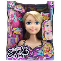SPARKLE GIRLZ styling head with color changing eyes, 10029/10097