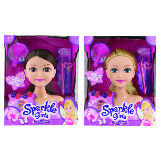SPARKLE GIRLZ styling head with color changing eyes, 10029/10097