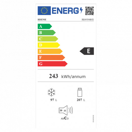 Ledusskapis HISENSE RB395N4BCE + papildus atlaidi