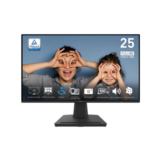 LCD monitors|MSI|PRO MP252|24.5"|Panelis IPS|1920x1080|16:9|16:9|100Hz|Matēts|1 ms|Garnitūra|Klapsnis|Kārta melna|PROMP252