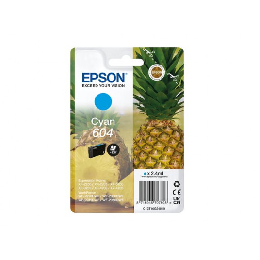 EPSON PINEAPPLE SINGLEPACK CYAN 604 TINTE