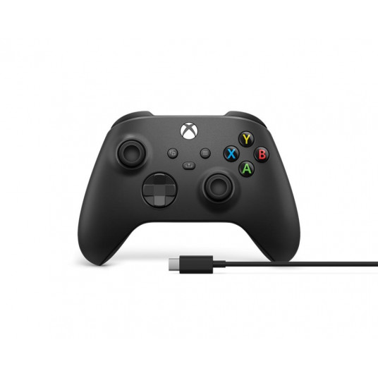 Microsoft Xbox bezvadu kontrolieris + USB-C kabelis melns spēļu kontrolieris Analogais/digitālais dators, Xbox One, Xbox One S, Xbox One X, Xbox Series S, Xbox Series X