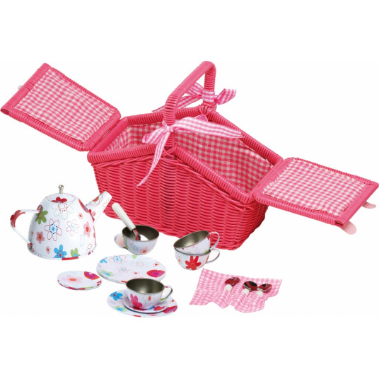 Rozā piknika somas tējas komplekts