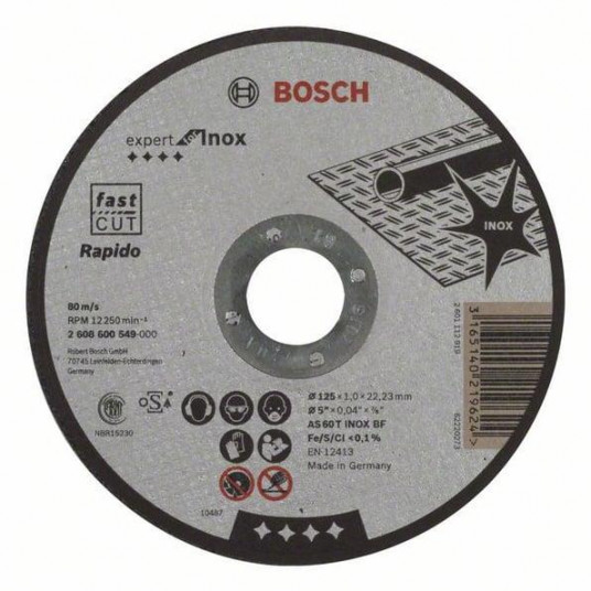 Bosch griešanas disks, 125 x 1 x 22,23 mm