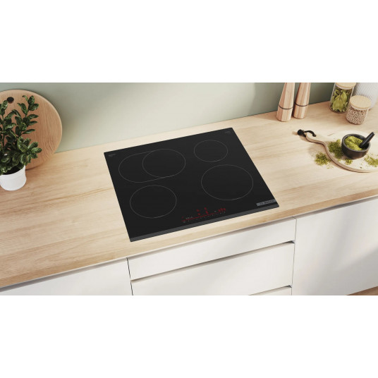 Bosch Serie 6 PIF631HB1E plīts Melna iebūvējama 60 cm Indukcijas plīts, sadalīta zonās 4 zonas(-as)