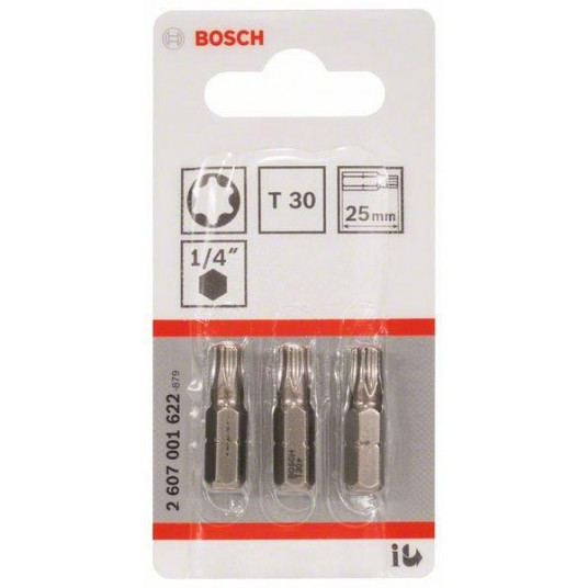 Skrūvgriežu uzgaļi Bosch Extra Hard T30, 25 mm, 3 gab.