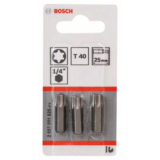 Skrūvgriežu uzgaļi Bosch Extra Hard T40, 25 mm, 3 gab.