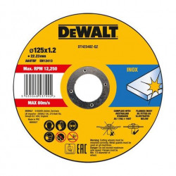 DeWalt nerūsējošā tērauda griešanas ripa 125 x 1,2 mm